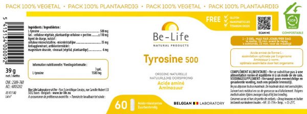 étiquette tyrosine 500 be-life