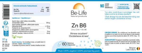 étiquette zinc b6 be-life